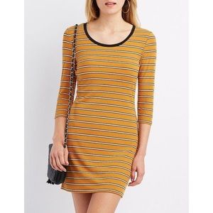 Mustard Yellow Striped Dress